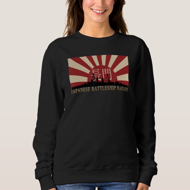 Japanese Battleship Nagato Rising Sun Flag Sweatshirt (Vorderseite)