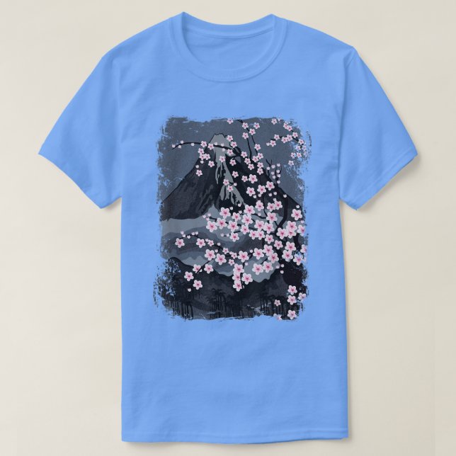 Japanese Beautiful Cherry Blossom, Sakura with Mou T-Shirt (Design vorne)