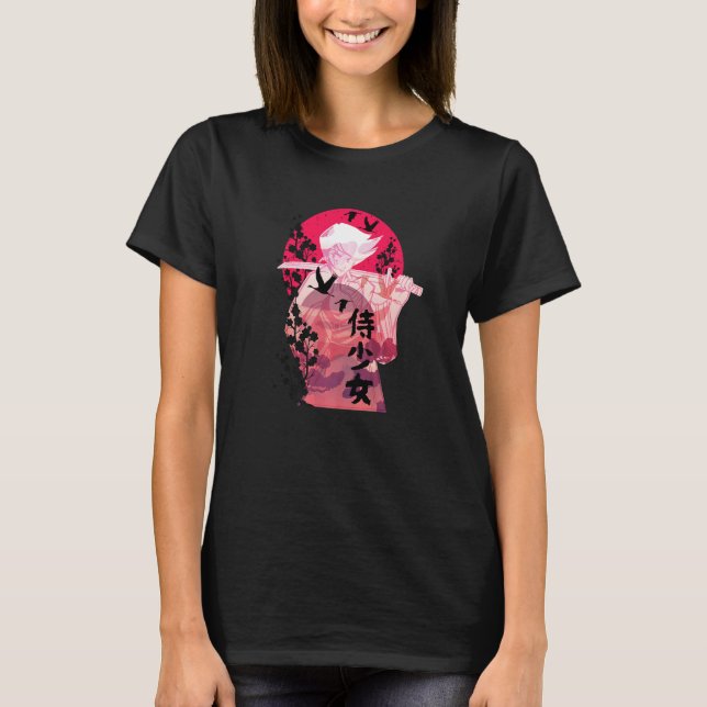 Japanese Birds Flowers Women Inspirational T-Shirt (Vorderseite)
