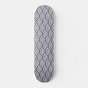 Japanese Blue Waves Seigaiha Sea Skateboard