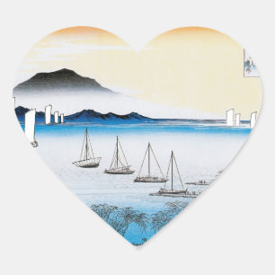 JAPANESE BOATS HERZSTICKER Herz-Aufkleber