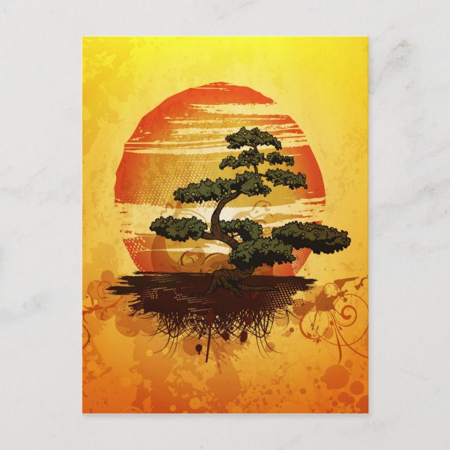 Japanese Bonsai Tree Postkarte (Vorderseite)