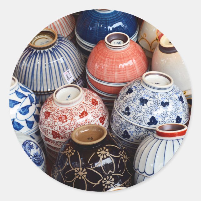 Japanese Bowls: Tokyo Runder Aufkleber (Vorderseite)