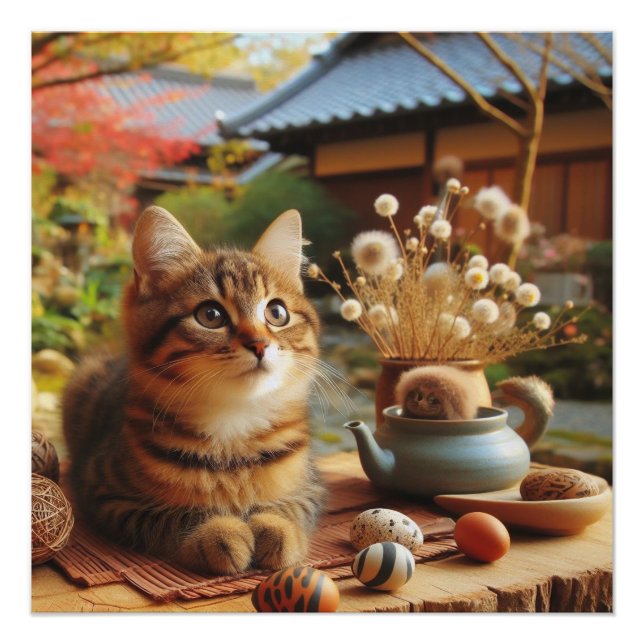 Japanese brown tabby cat poster (Vorderseite)