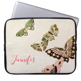JAPANESE BUTTERFLIES INDIVIDUELLE NAME NEOPRENE FA LAPTOPSCHUTZHÜLLE