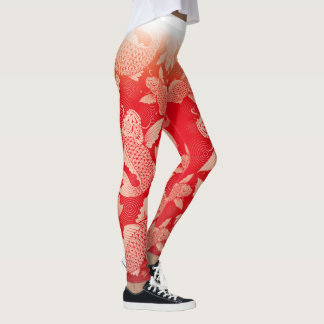 Japanese carp red ground6@miyasan leggings