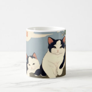 Japanese Cats Blossom Tree Mug – Ukiyo-e Style Kaffeetasse