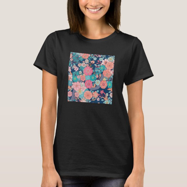 Japanese Cherry Blossom Flower Pink Sakura Floral  T-Shirt (Vorderseite)