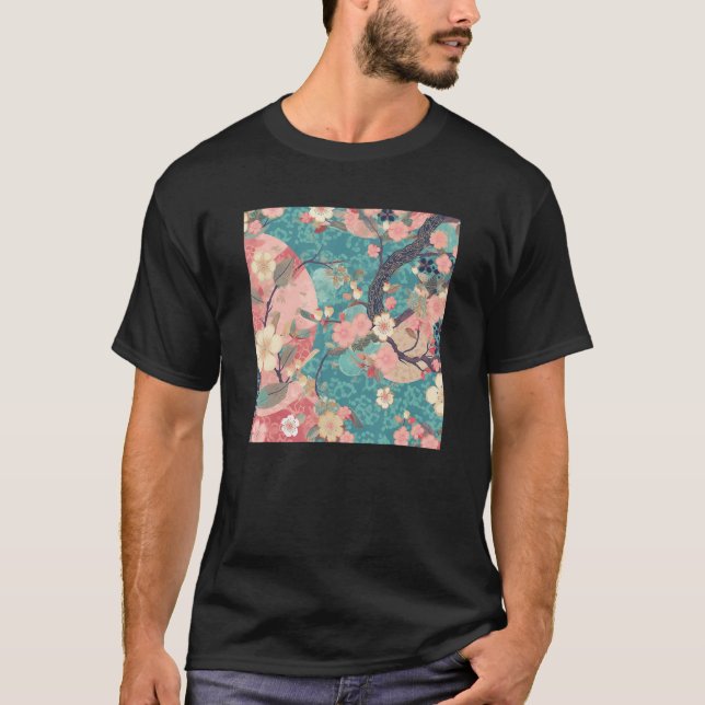 Japanese Cherry Blossom Flower Pink Sakura Floral  T-Shirt (Vorderseite)