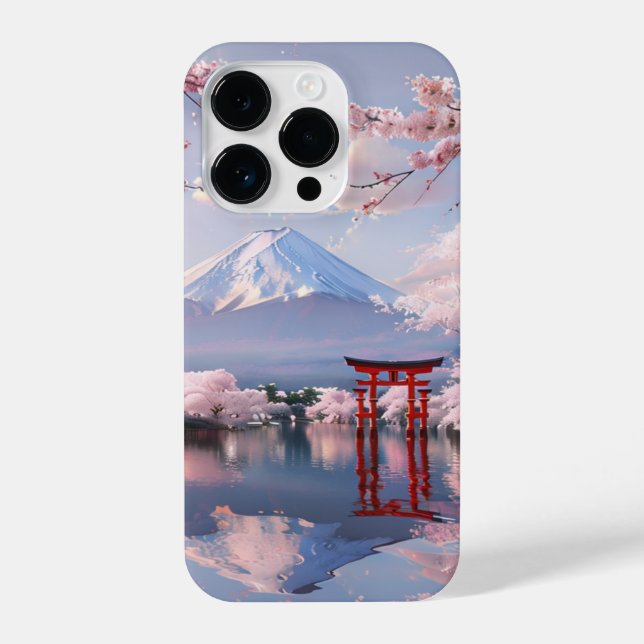 Japanese Cherry Blossom & Mount Fuji iPhone Case – Hülle (Rückseite)