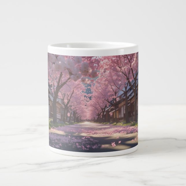 Japanese Cherry Blossom Sakura Mug - Day & Night S Jumbo-Tasse (Vorderseite)