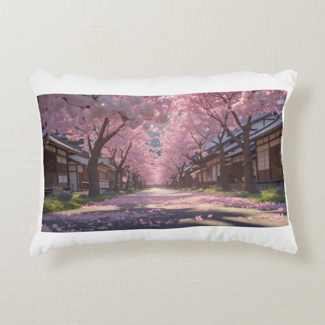 Japanese Cherry Blossom Sakura Pillow - Day & Nigh Dekokissen (Vorderseite)