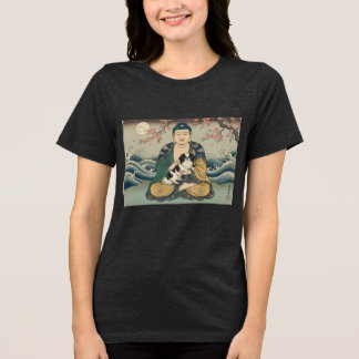 Japanese Chin and Buddha  Tri-Blend Shirt