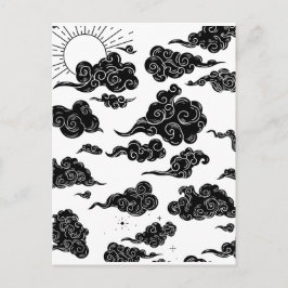 Japanese Cloud Pattern Aesthetic Postkarte
