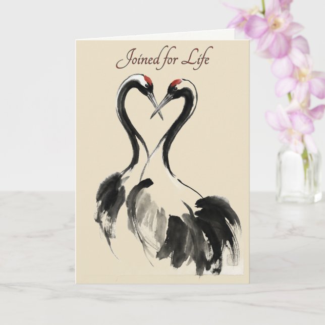 Japanese Crane Love Greeting Card Karte (Orchidee)