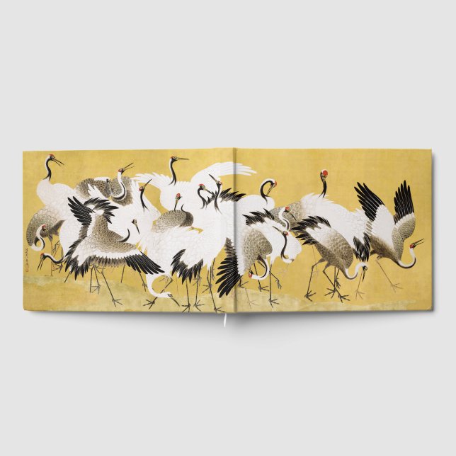 Japanese Cranes Vintage Bird Classic Gästebuch (Voll)