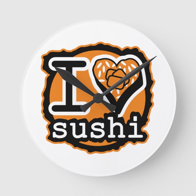 JAPANESE CUISINE Sushi Edition Runde Wanduhr (Vorderseite)