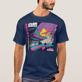 Japanese Damwave Mount Fuji Sakura Cherry Blosso T-Shirt