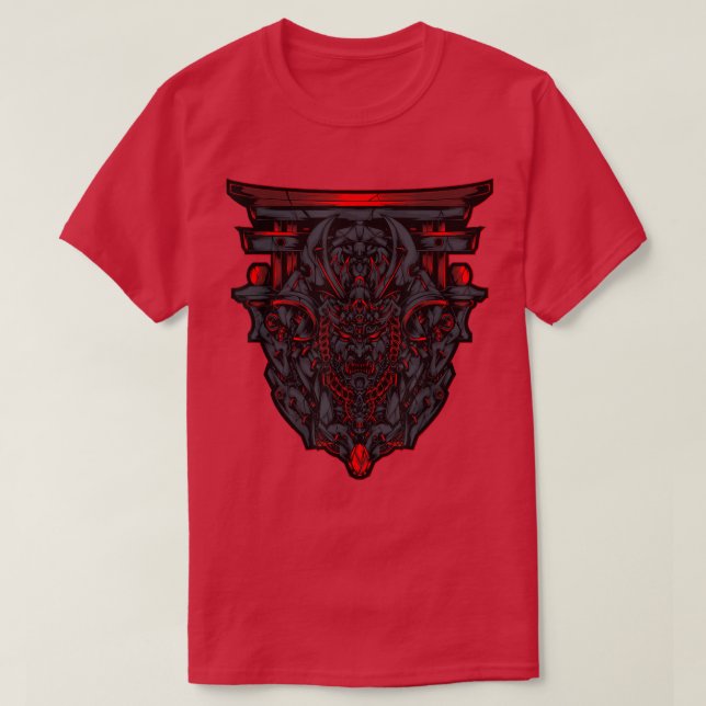 Japanese Devil Oni Demon Samurai Cosplay Ninja Tec T-Shirt (Design vorne)