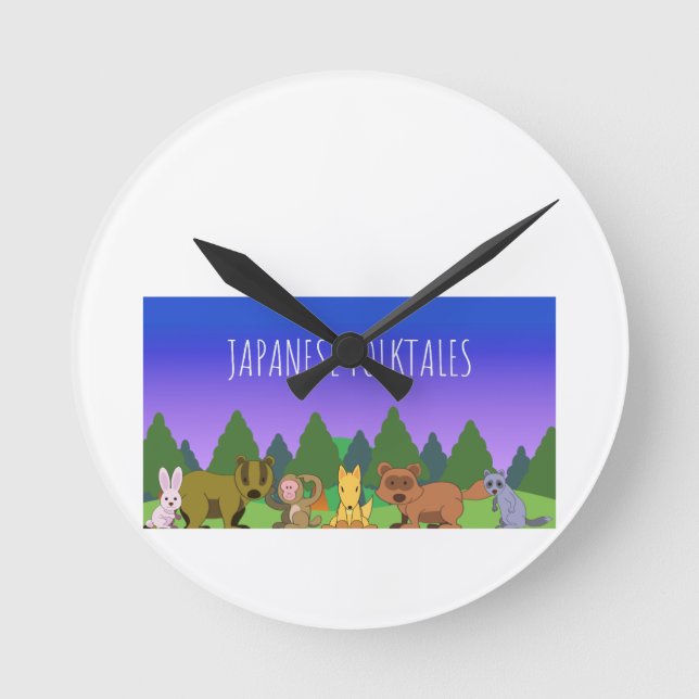 JAPANESE FALKTALES RUNDE WANDUHR (Vorderseite)