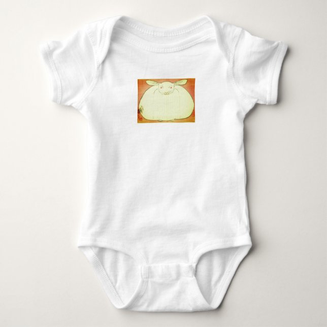 JAPANESE FAT BUNNY INDIVIDUELLE NAME BABY BODYSUIT STRAMPLER (Vorderseite)