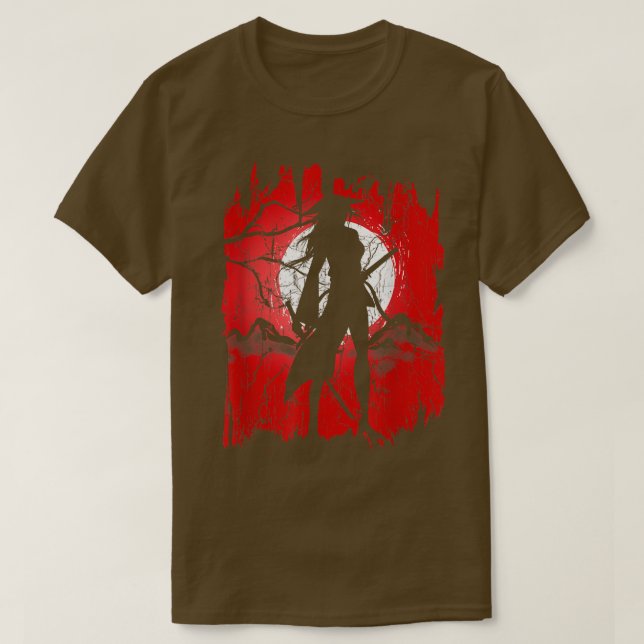 Japanese Female Samurai Shadow Girl, Samurai  (2) T-Shirt (Design vorne)