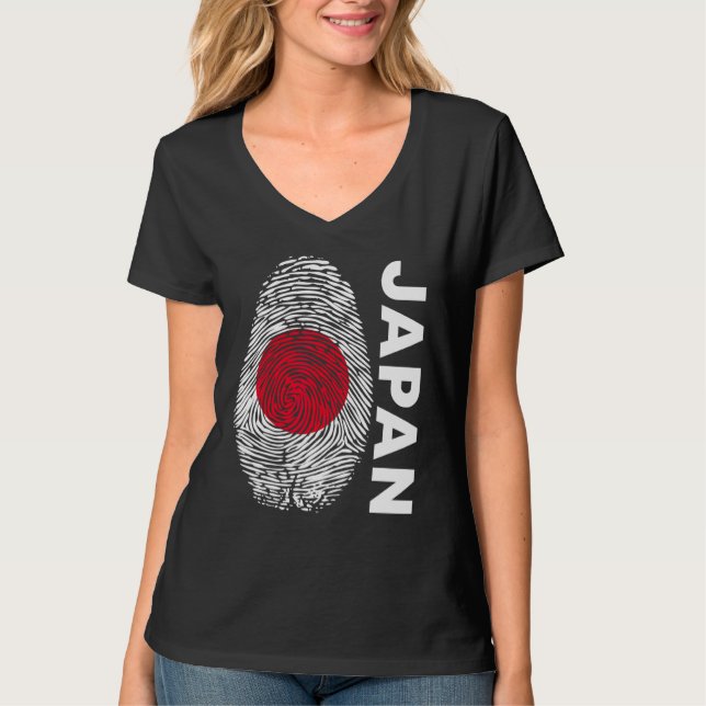 Japanese flag as fingerprint motif T-Shirt (Vorderseite)
