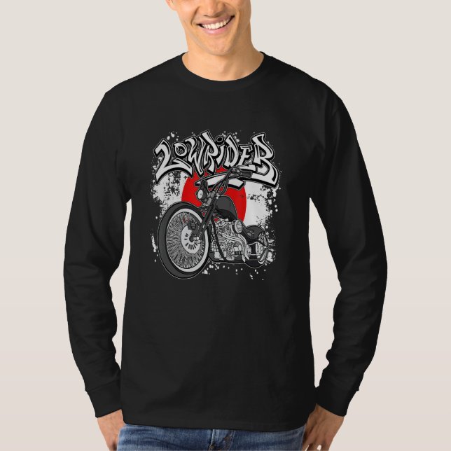 Japanese Flag Latino Vicla Cholo Motorcycles Lowri T-Shirt (Vorderseite)