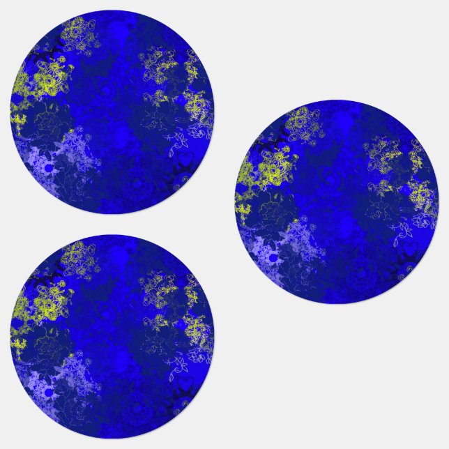 Japanese floral blue patterns etiketten (Gruppe)