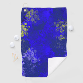 Japanese floral blue patterns golfhandtuch