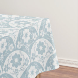 Japanese Floral Pattern in Soft Blue and White Tischdecke