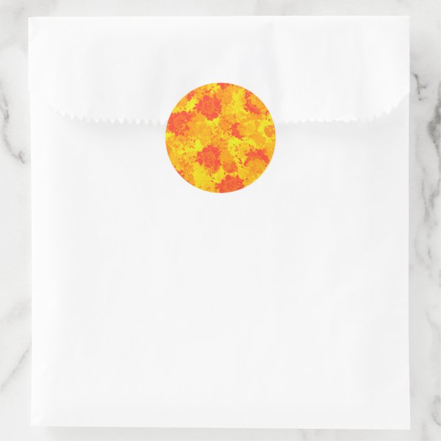 Japanese floral red patterns runder aufkleber (Tasche)