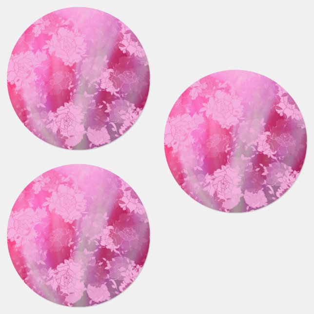 Japanese flowers pink patterns etiketten (Gruppe)