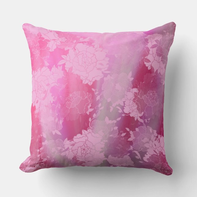 Japanese flowers pink patterns kissen (Vorderseite)