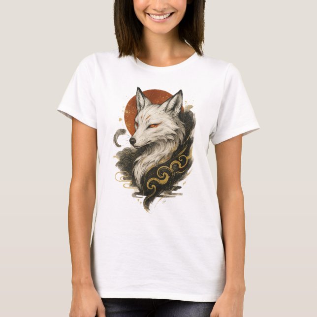 【Japanese Fox Spirit Kitsune Art Women’s T-Shirt】 T-Shirt (Vorderseite)