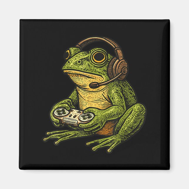 Japanese Gamer Frog Art Men Women Boys Funny Vinta Magnet (Vorne)