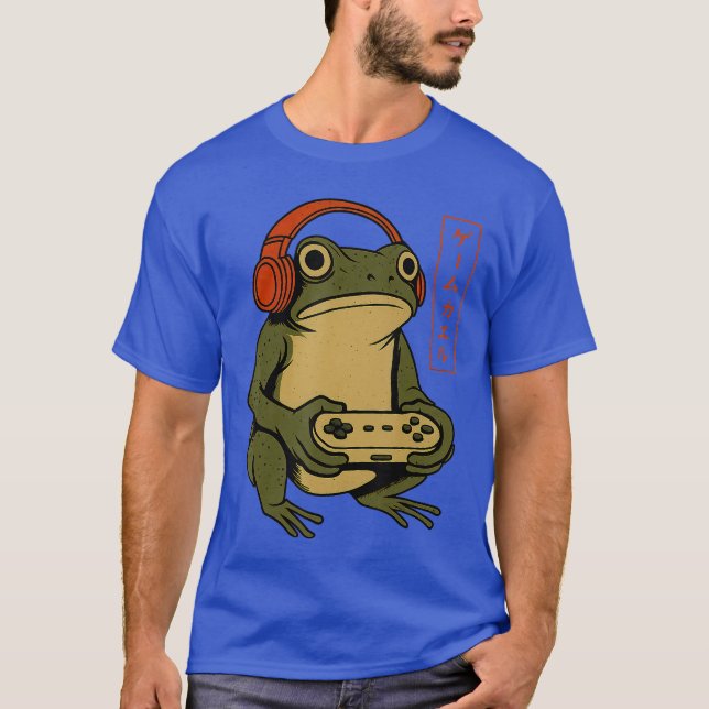 Japanese Gamer Frog Art Men Women Boys Funny Vinta T-Shirt (Vorderseite)