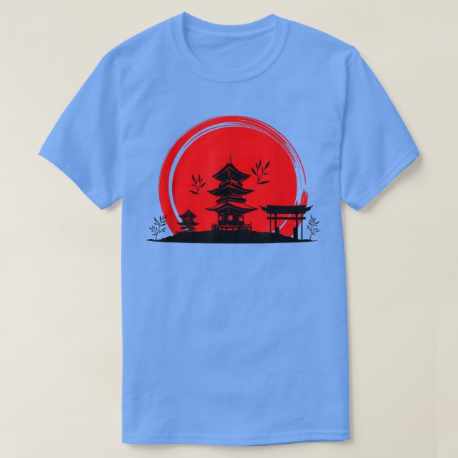 Japanese Garden Japanese Torii Japan Samurai  T-Shirt (Design vorne)