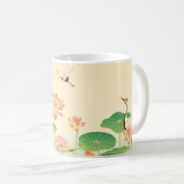 Japanese Garden Koi Pond and Waterlilies Art Kaffeetasse (VorderseiteRechts)