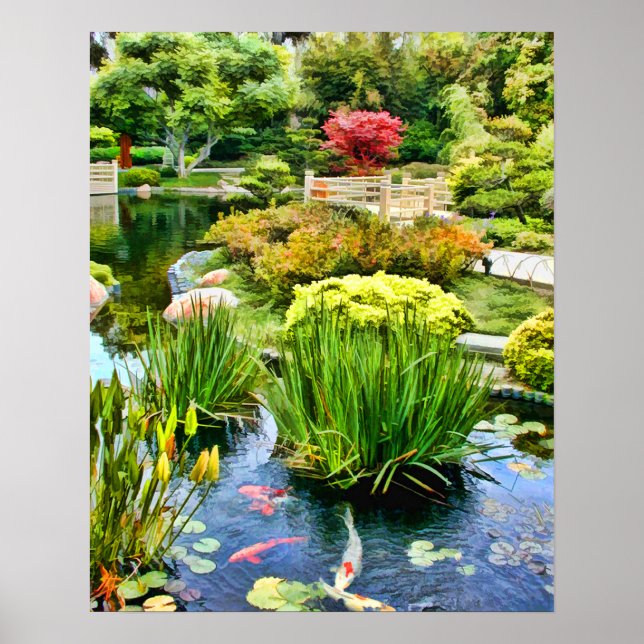Japanese Garden Pond with Koi HDR july 10 Poster (Vorne)