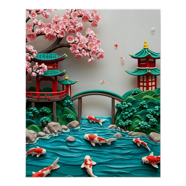 Japanese Garden Scene Poster (Vorderseite)