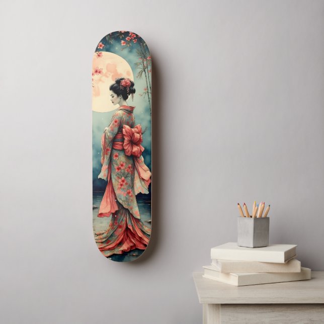 Japanese Geisha Skateboard (Wandkunst)
