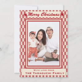 Japanese Geometric Yagasuri Pattern Photo Holiday  Feiertagskarte