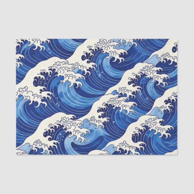 Japanese Great Wave Pattern Ocean  Seidenpapier (Vorderseite)