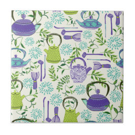 Japanese Green Teapot Design Fliese