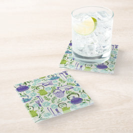 Japanese Green Teapot Design Glasuntersetzer