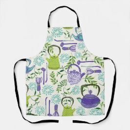 Japanese Green Teapot Design Schürze