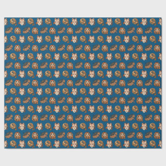 Japanese Halloween Kitsune Pumpkin Yokai Pattern Geschenkpapier