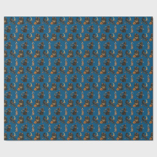 Japanese Halloween Kitsune Pumpkin Yokai Pattern Geschenkpapier