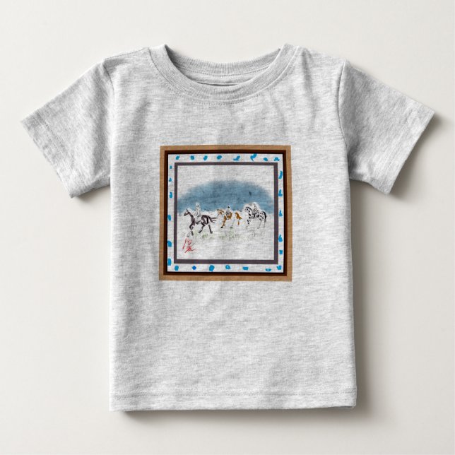 Japanese horse samurai art equestrian sumi baby t-shirt (Vorderseite)